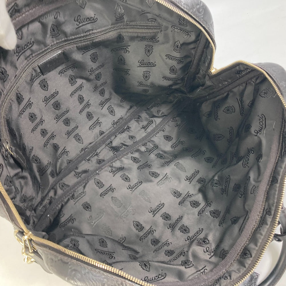 GUCCI Business bag 208463 leather Dark brown Tote Bag handbag Guccisima GG mens Used Authentic
