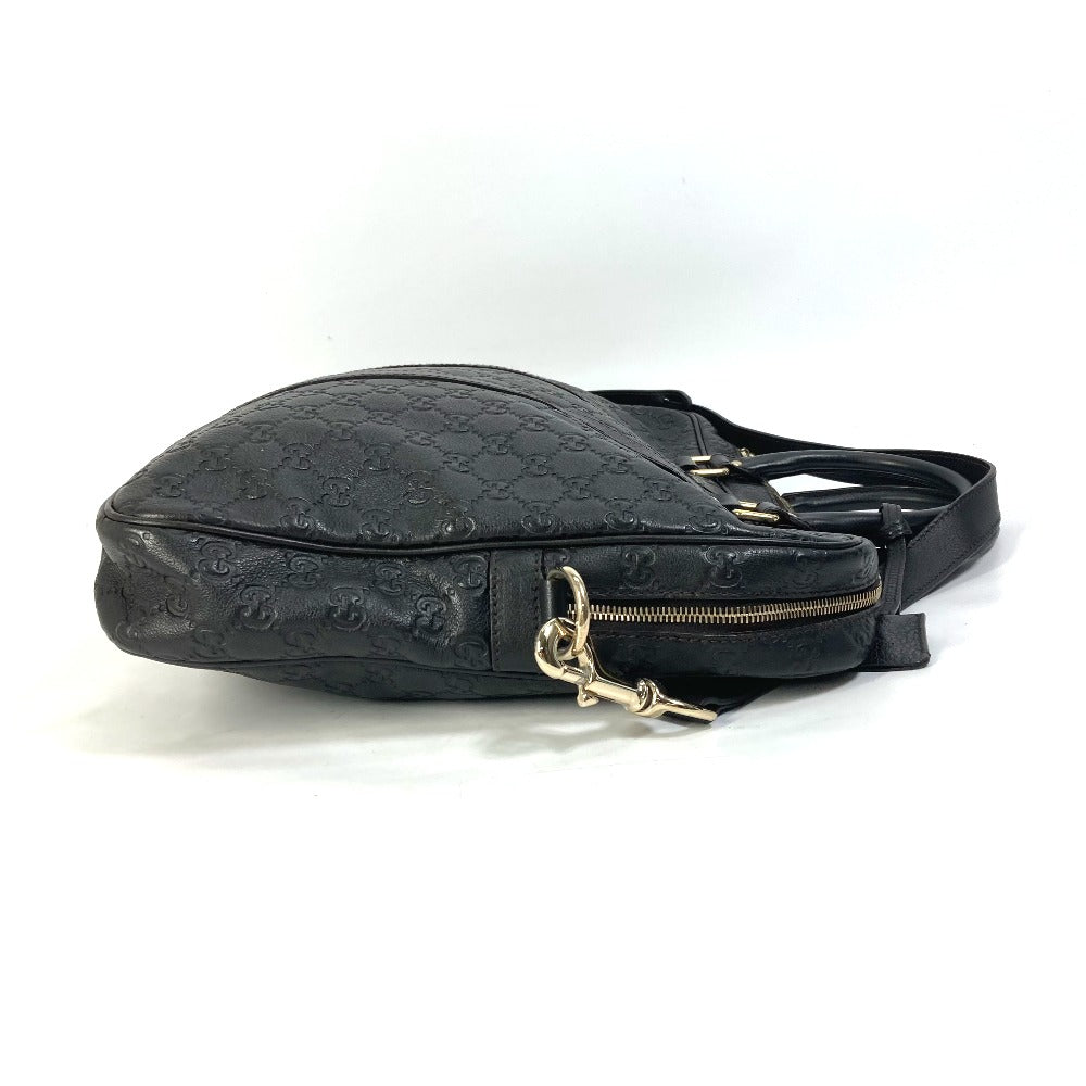 GUCCI Business bag 208463 leather Dark brown Tote Bag handbag Guccisima GG mens Used Authentic