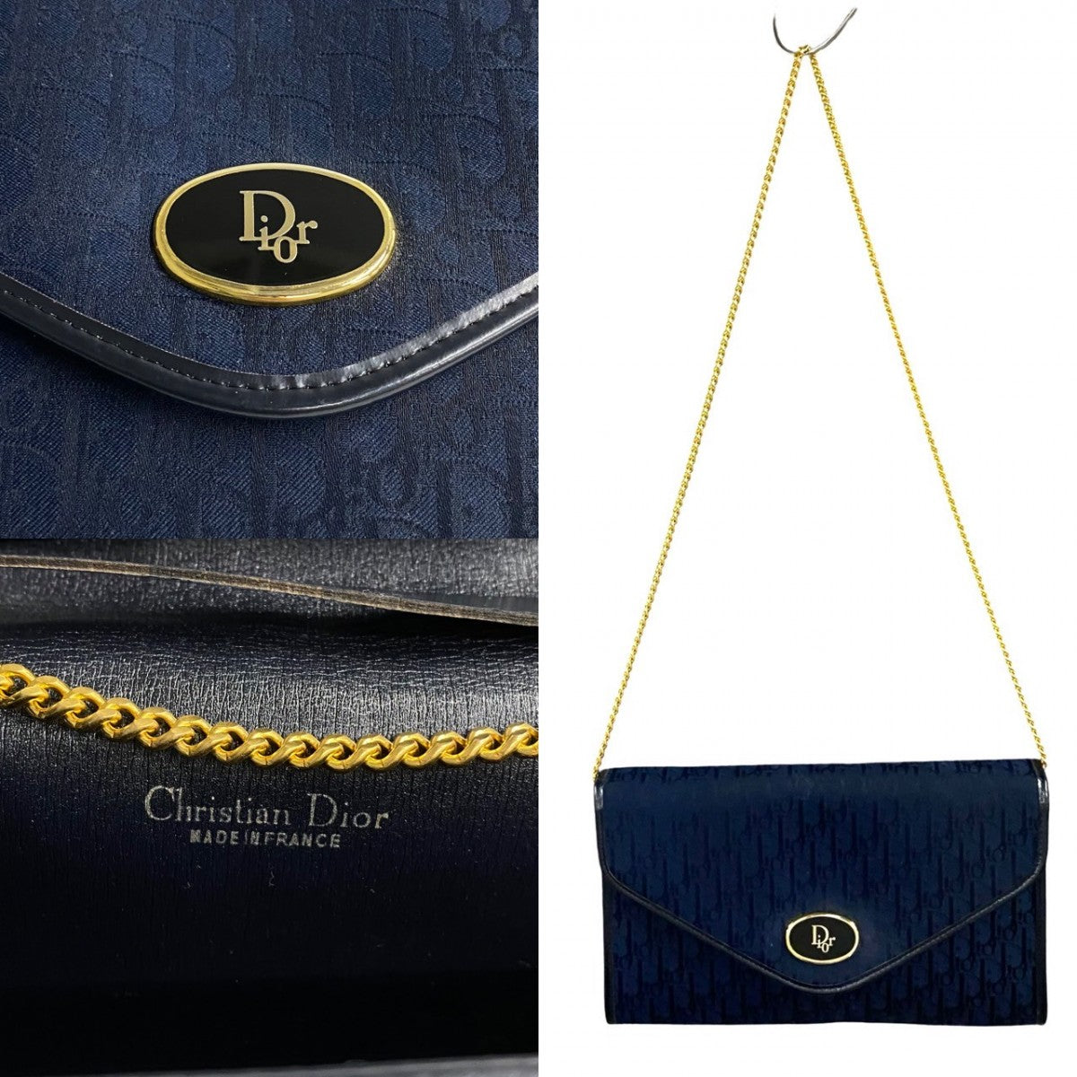 Dior Shoulder Bag leather Navy