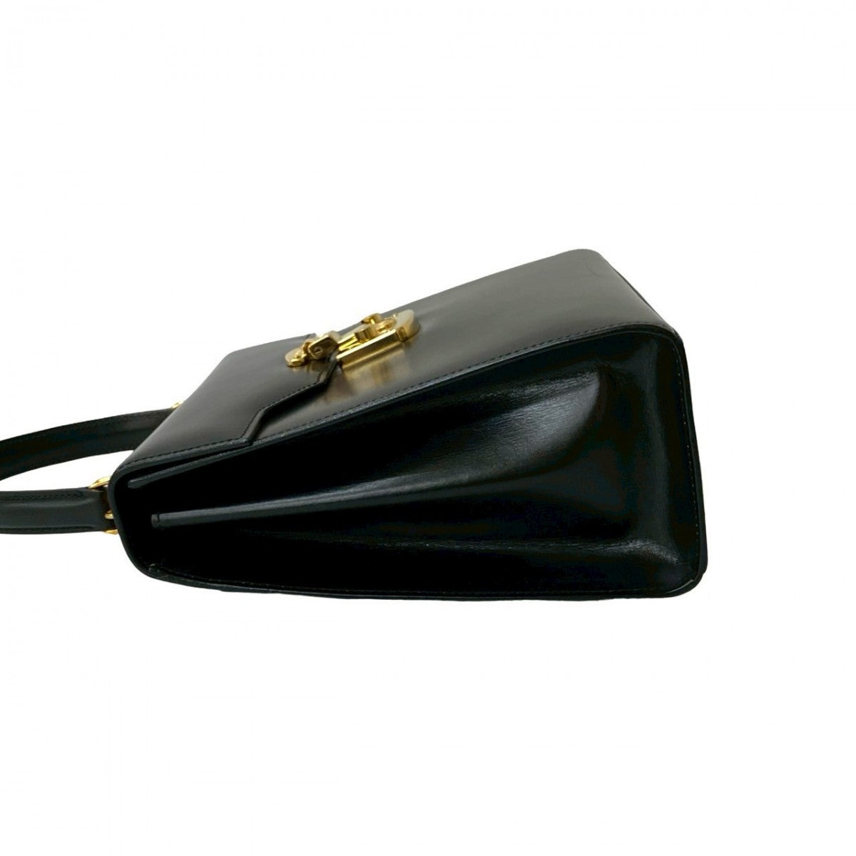 GUCCI Handbag Calfskin, Leather black Lady Rock logo Metal Women Used Authentic