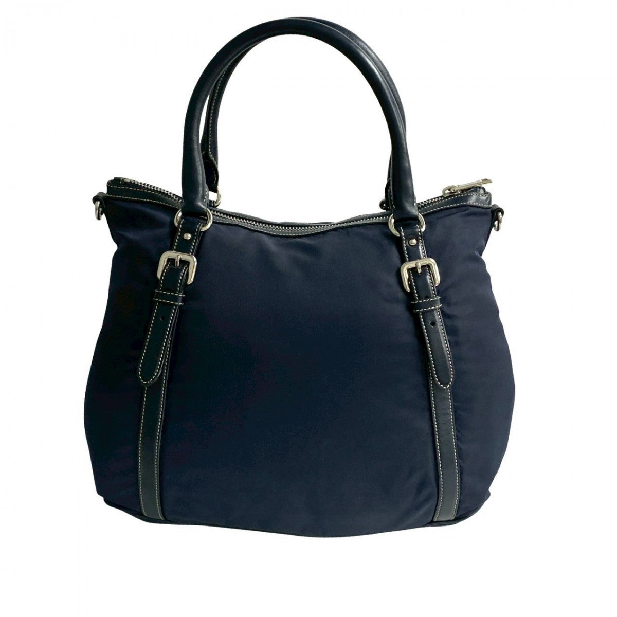 PRADA Shoulder Bag leather Navy