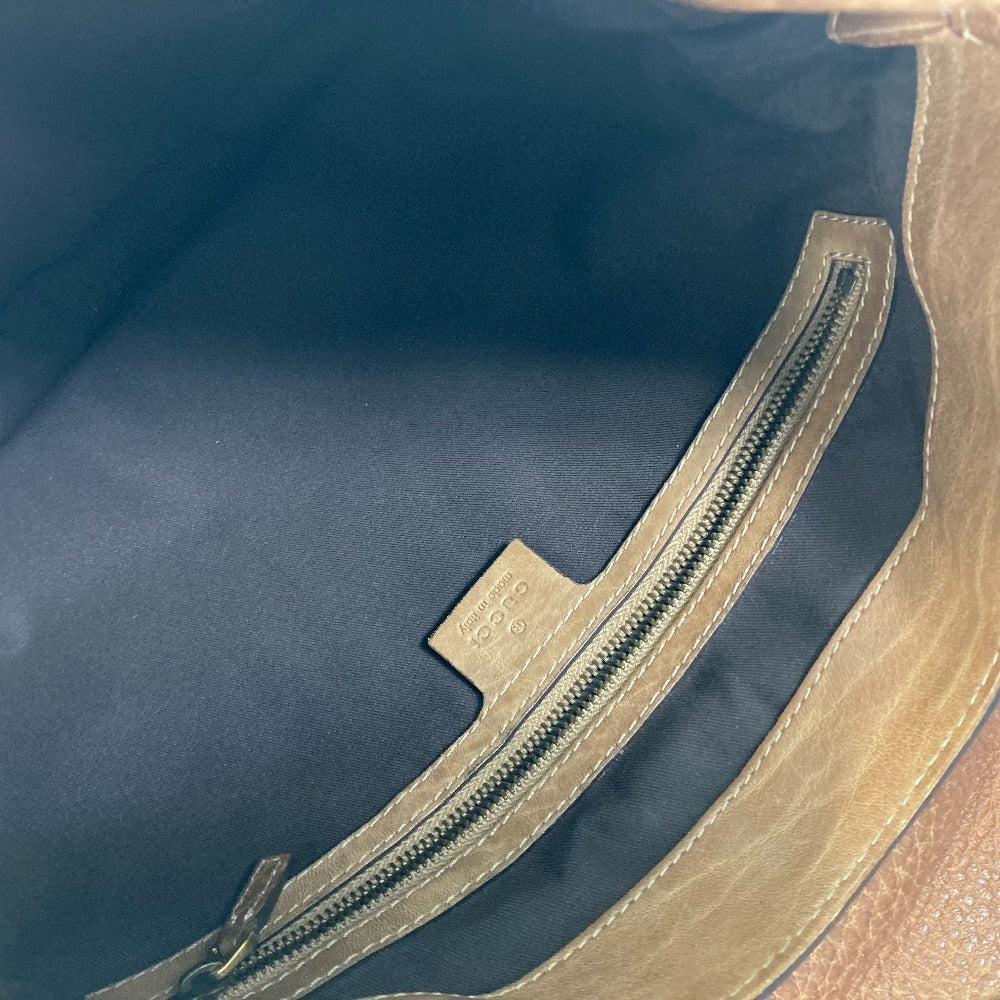 GUCCI Shoulder Bag 223955 leather Brown Crossbody Horsebit Women Used Authentic