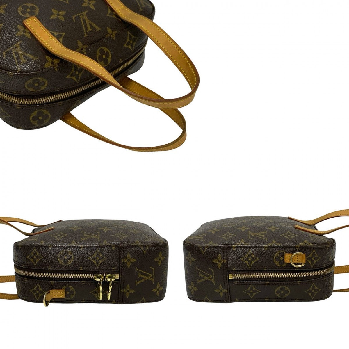 LOUIS VUITTON Shoulder Bag M47500 Leather, PVC Brown 2WAYBag Monogram Spontini Women Used Authentic