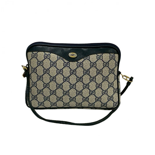 GUCCI Shoulder Bag leather Navy