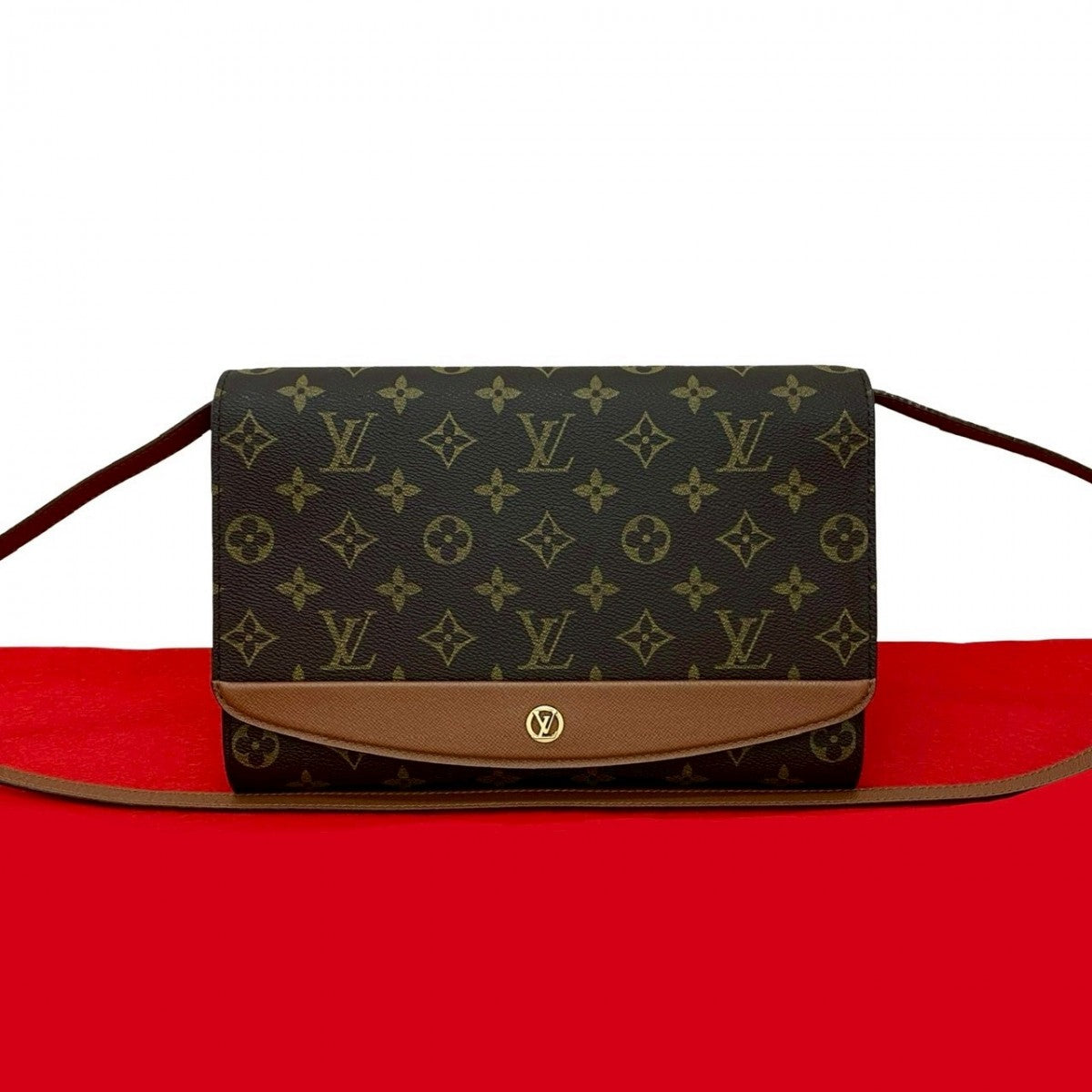 LOUIS VUITTON Shoulder Bag leather Brown Monogram Bordeaux