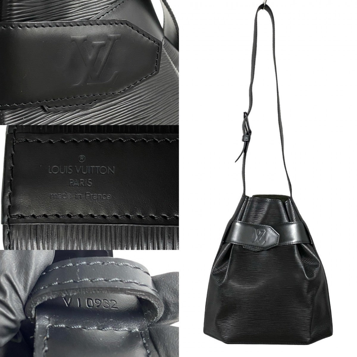 LOUIS VUITTON Shoulder Bag M80157 Epi Leather black Epi Sac De Paul PM
