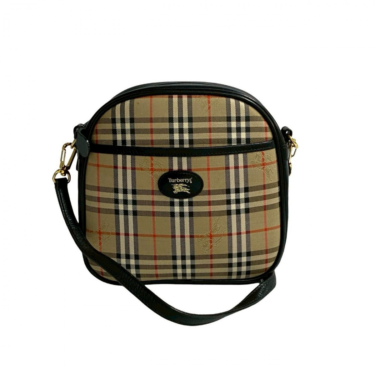 BURBERRY Shoulder Bag Canvas, Leather beige Nova Check Shadow Horse logo Women Used Authentic