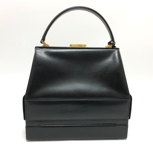 GUCCI Handbag 110�E0218 leather black BOX Vanity Bag old gucci purse Women Used Authentic