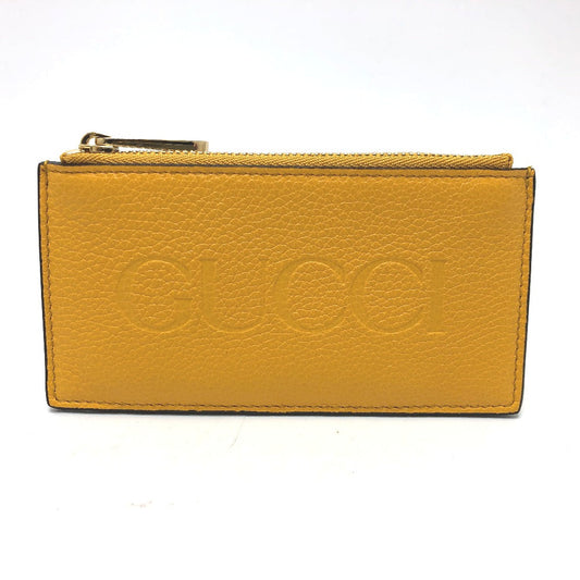 GUCCI Coin case 725550 leather yellow logo fragment case mens Used Authentic