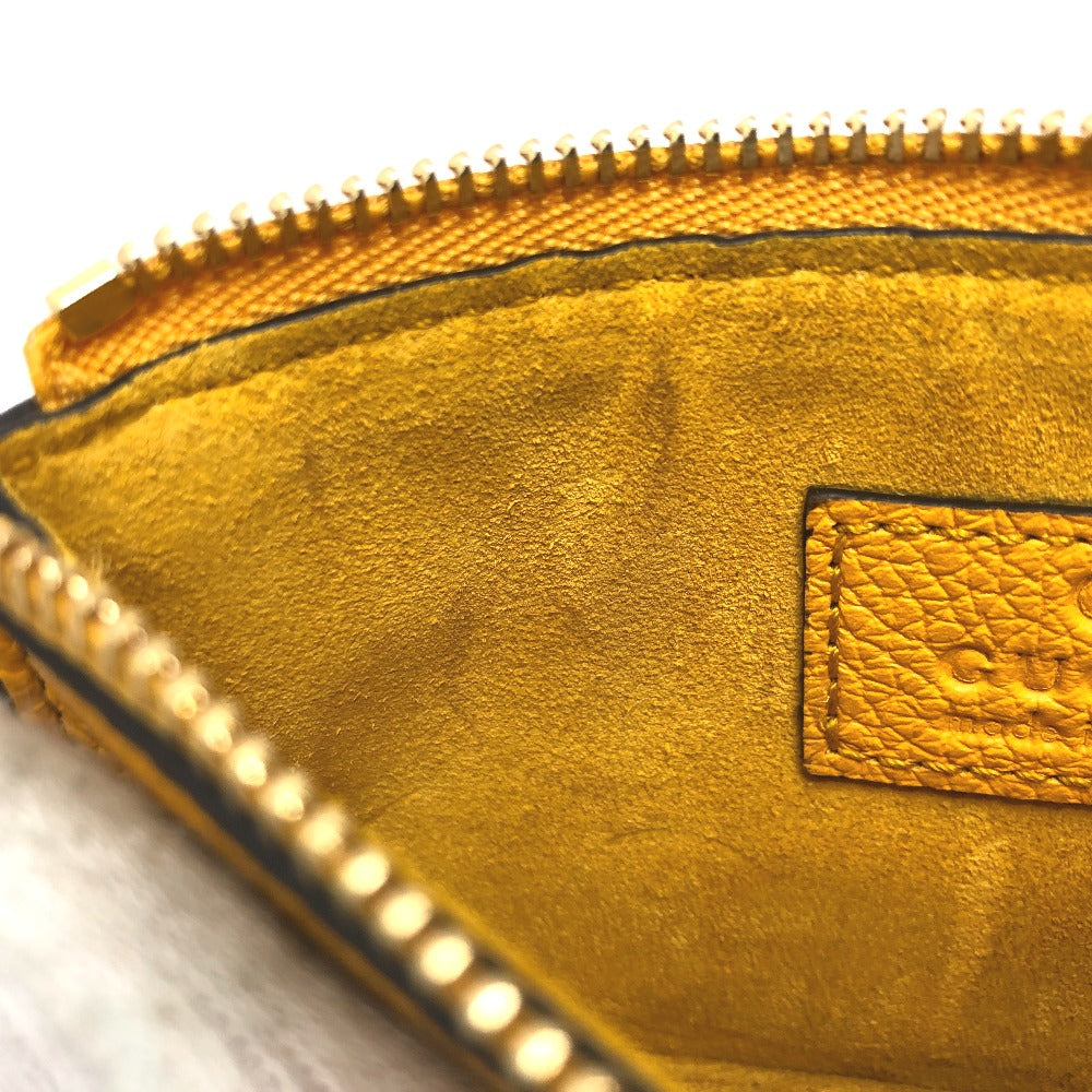 GUCCI Coin case 725550 leather yellow logo fragment case mens Used Authentic