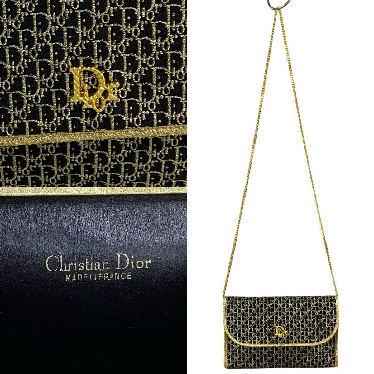 Dior Shoulder Bag canvas gold