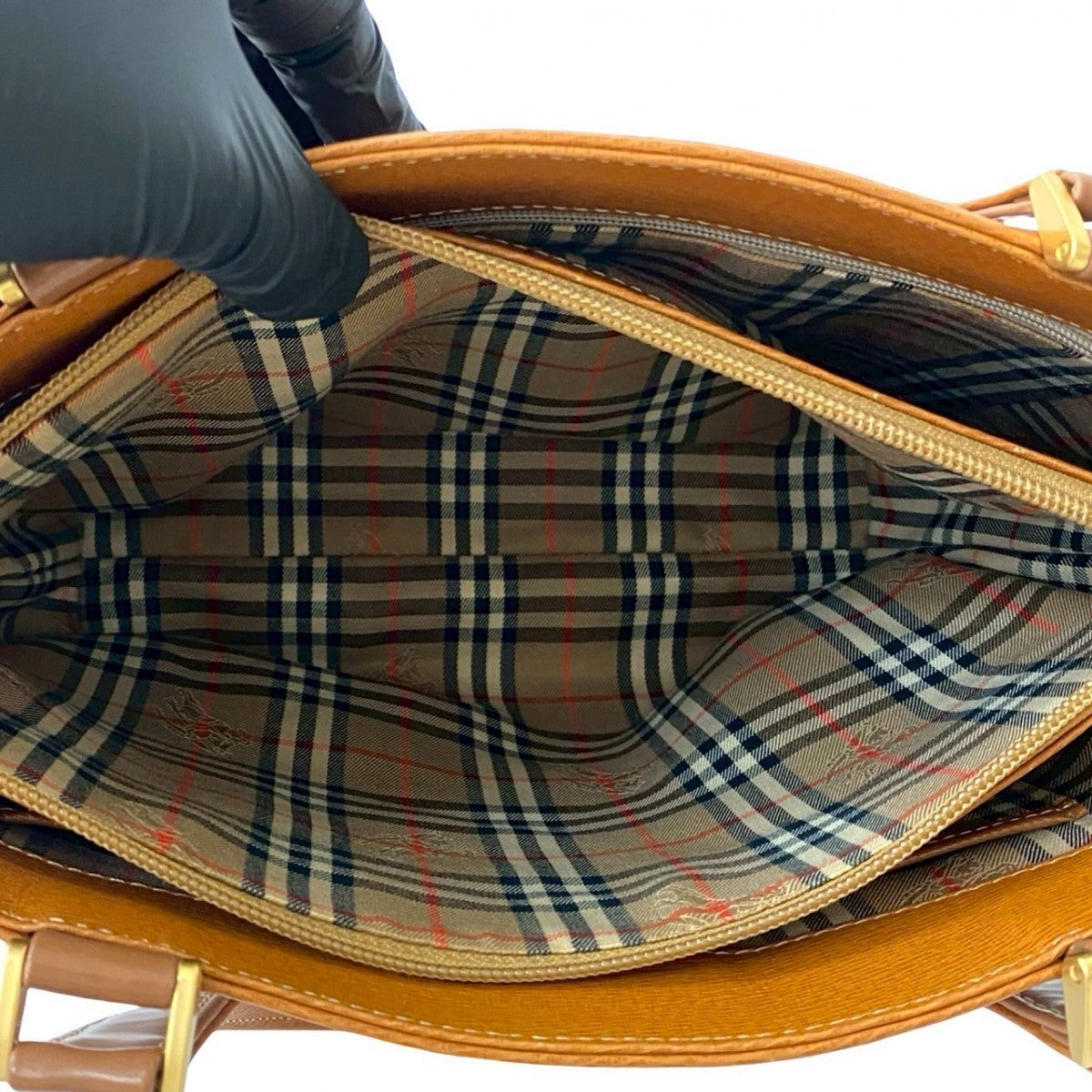 BURBERRY Handbag leather Brown