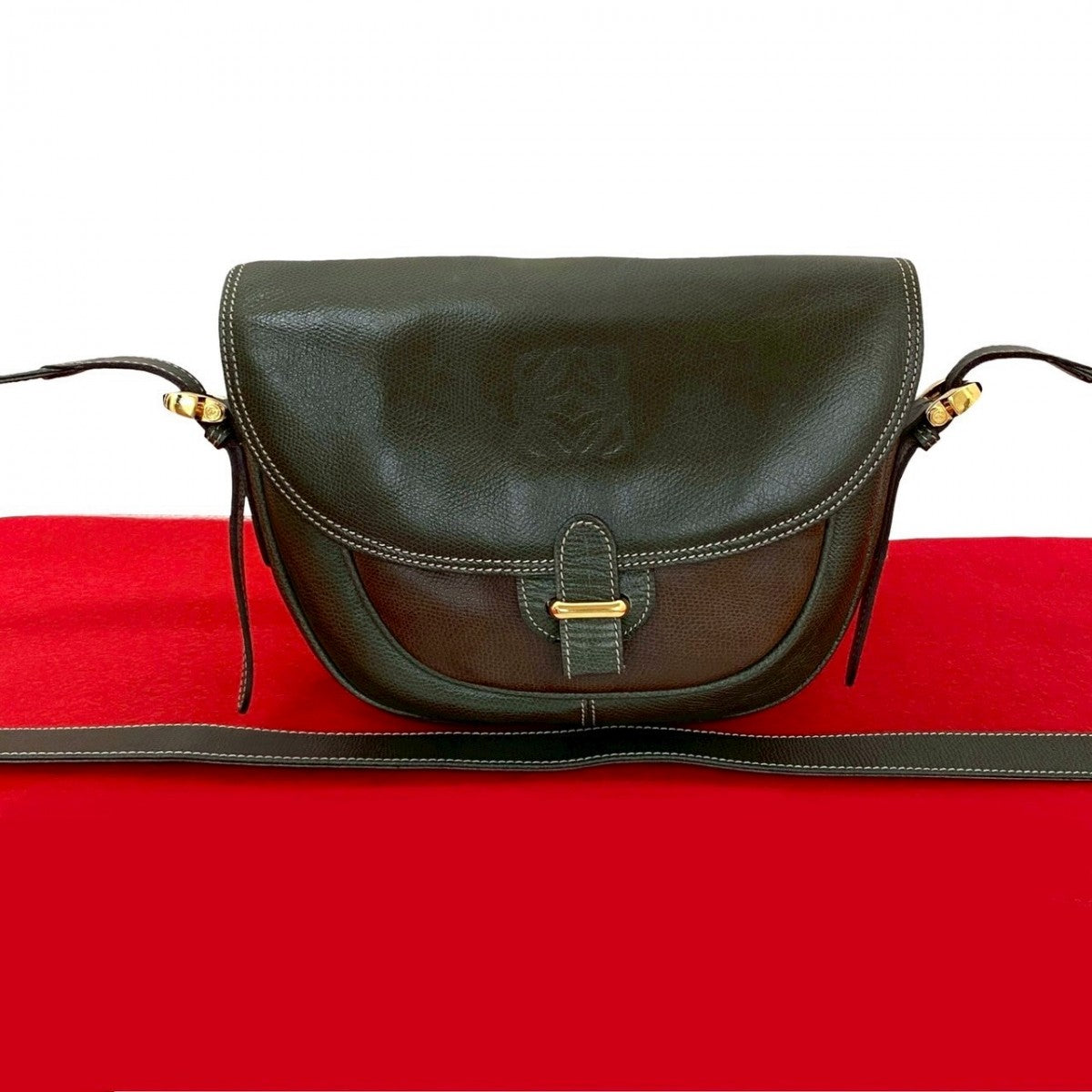 LOEWE Shoulder Bag leather khaki