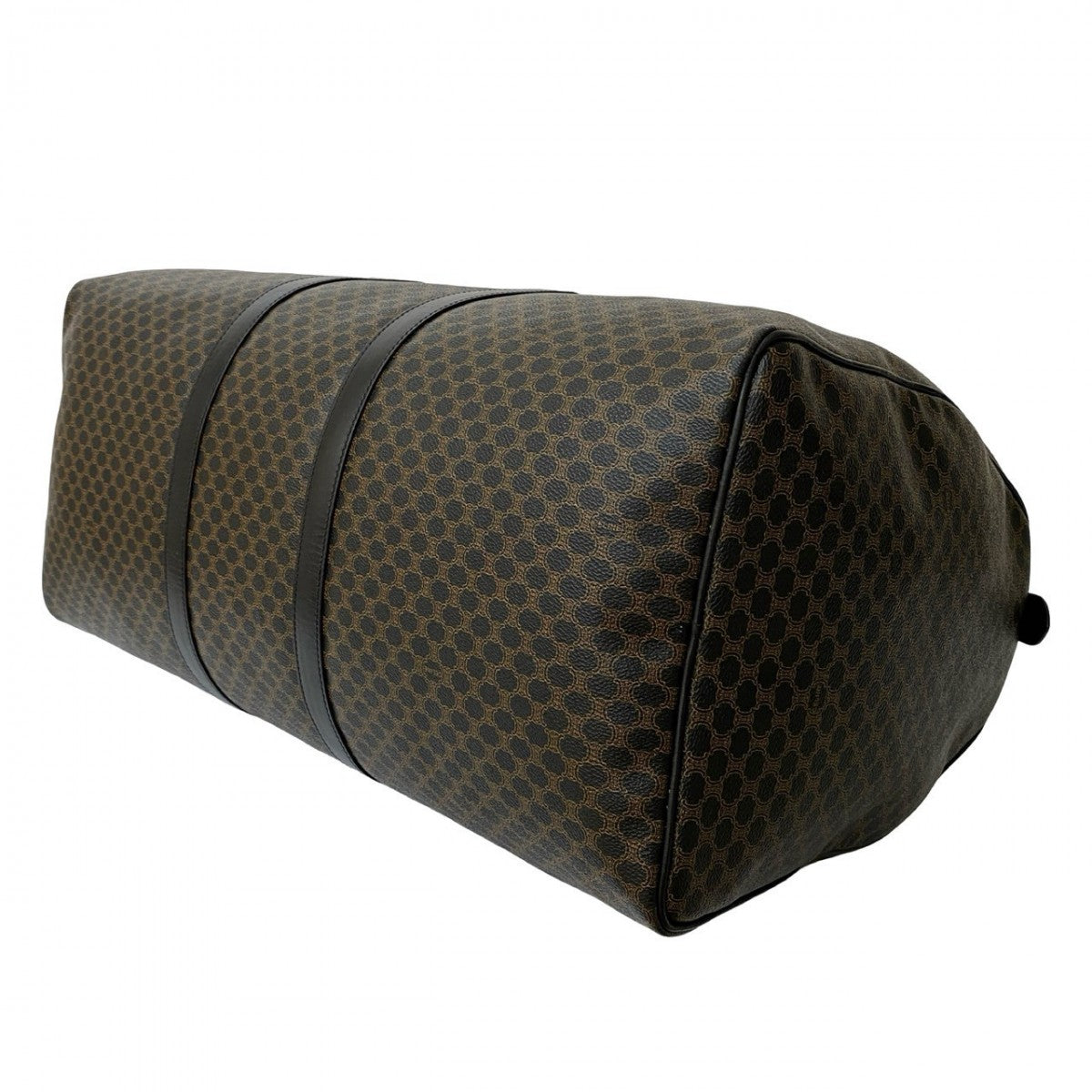 CELINE Boston Duffel bag Leather, PVC Brown Macadam Blason Triomphe Pattern Women Used Authentic