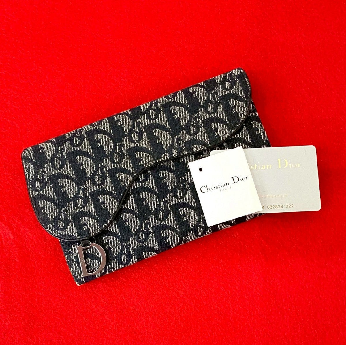 Dior Long Wallet Purse canvas black