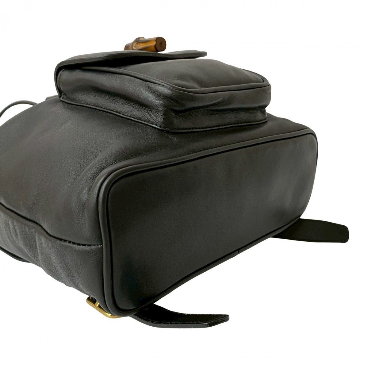 GUCCI Backpack leather black Bamboo