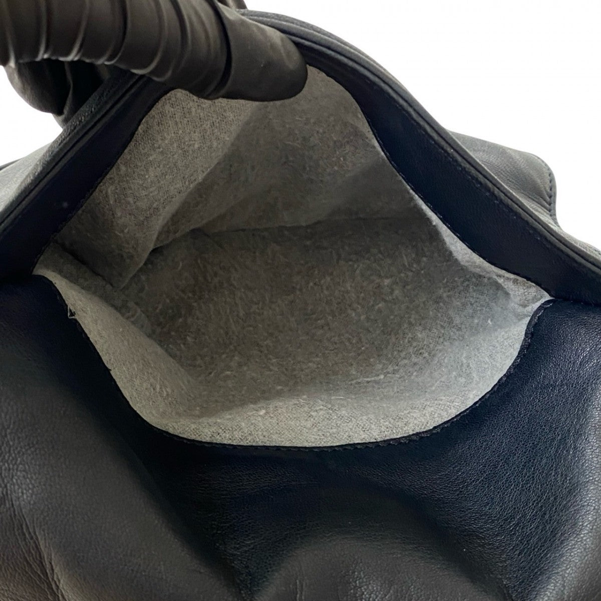 LOEWE Shoulder Bag leather Navy Anagram logo Women Used Authentic