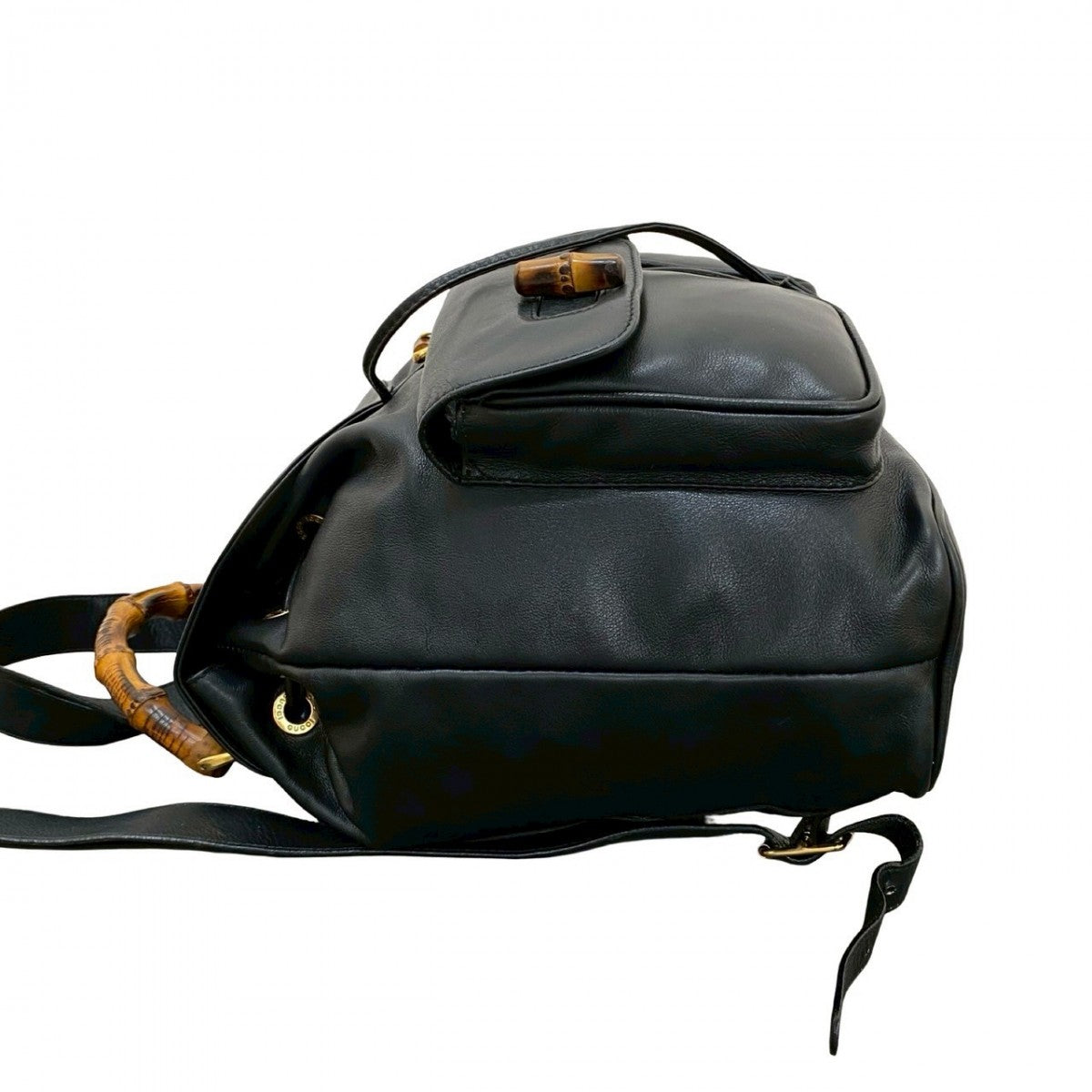 GUCCI Backpack Leather, Bamboo black Bamboo Women Used Authentic
