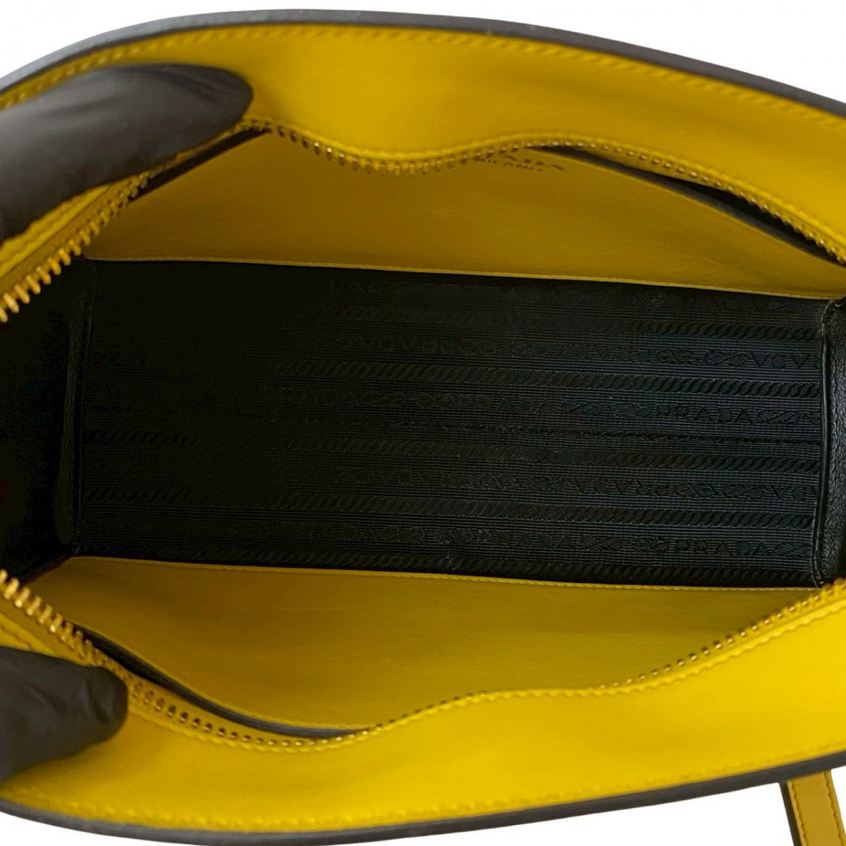 PRADA Shoulder Bag leather yellow