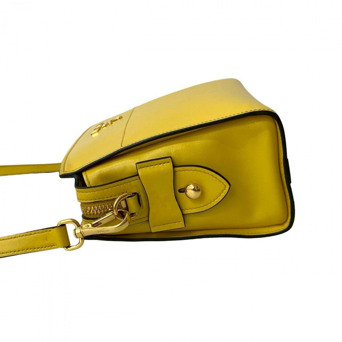 PRADA Shoulder Bag leather yellow