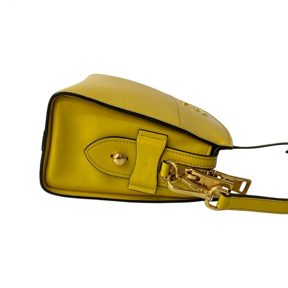 PRADA Shoulder Bag leather yellow