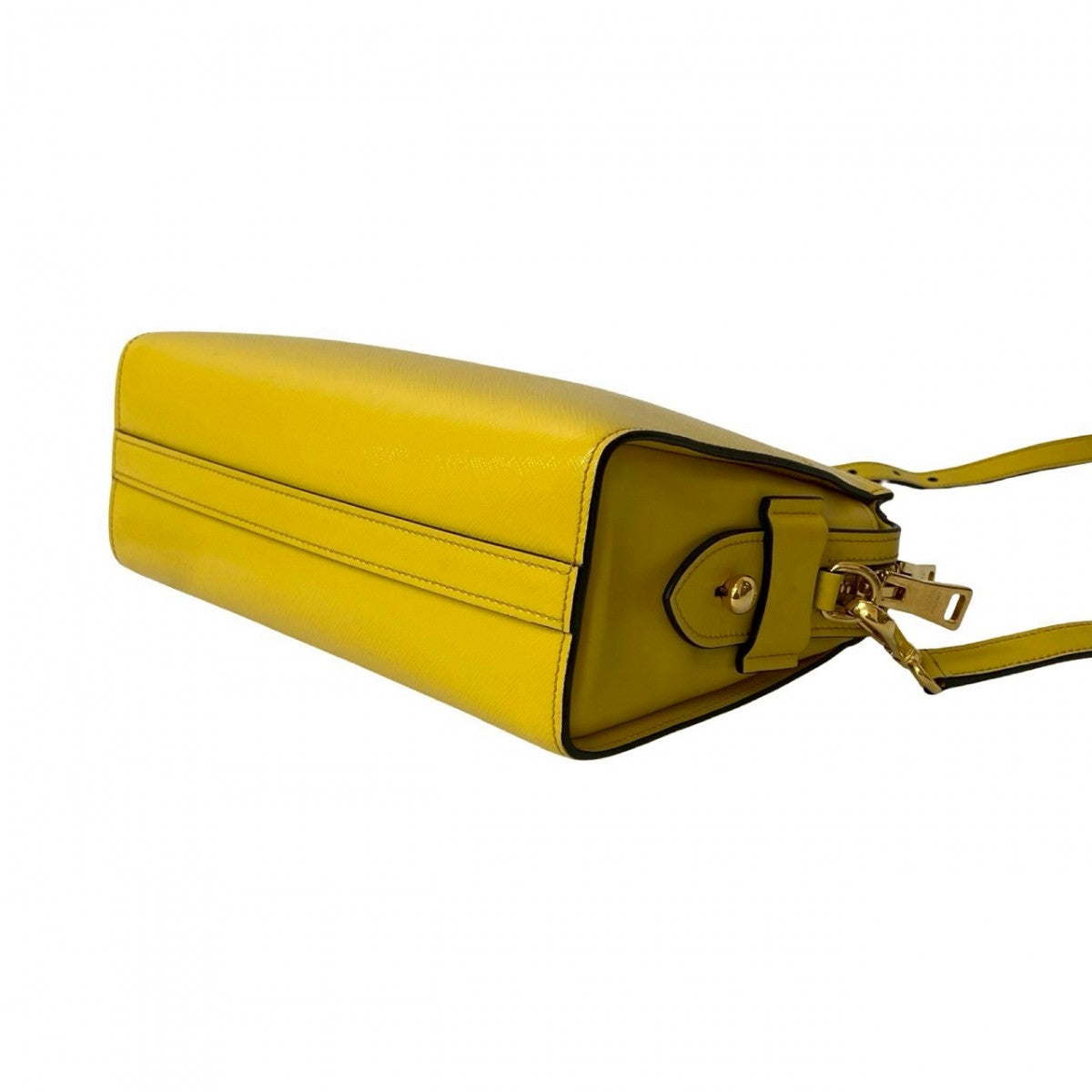 PRADA Shoulder Bag leather yellow