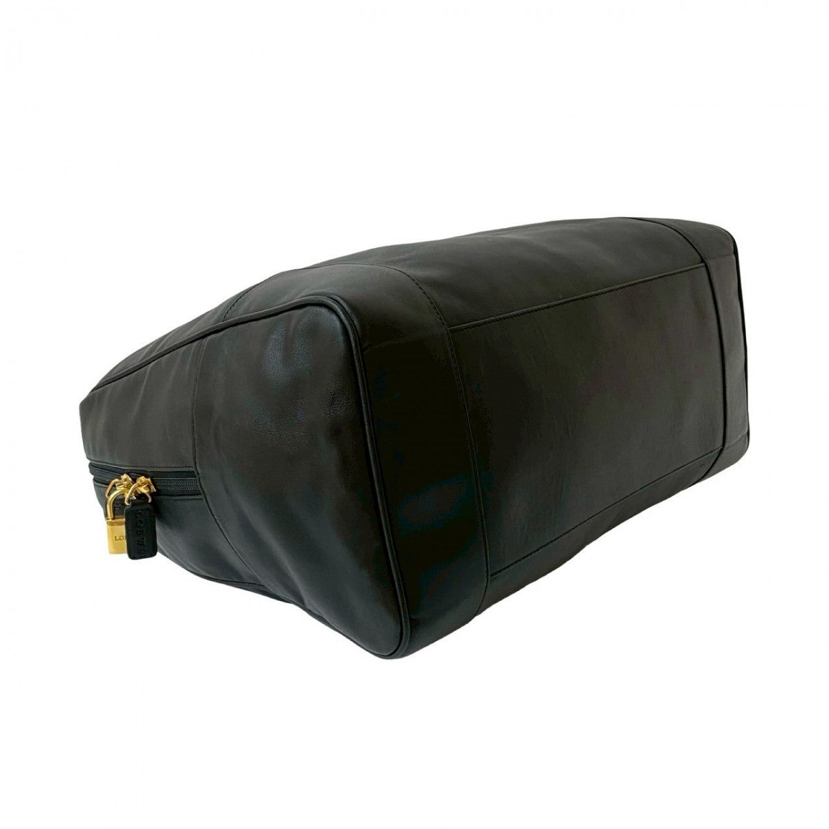 LOEWE Boston Duffel bag leather black Anagram logo mens Used Authentic