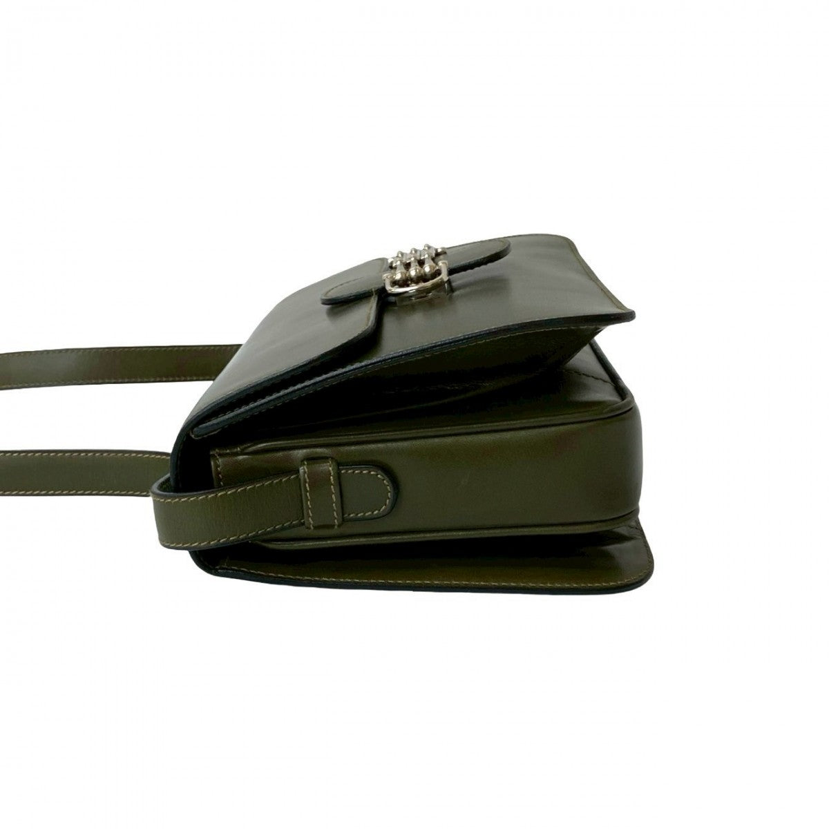 CELINE Shoulder Bag Calfskin khaki