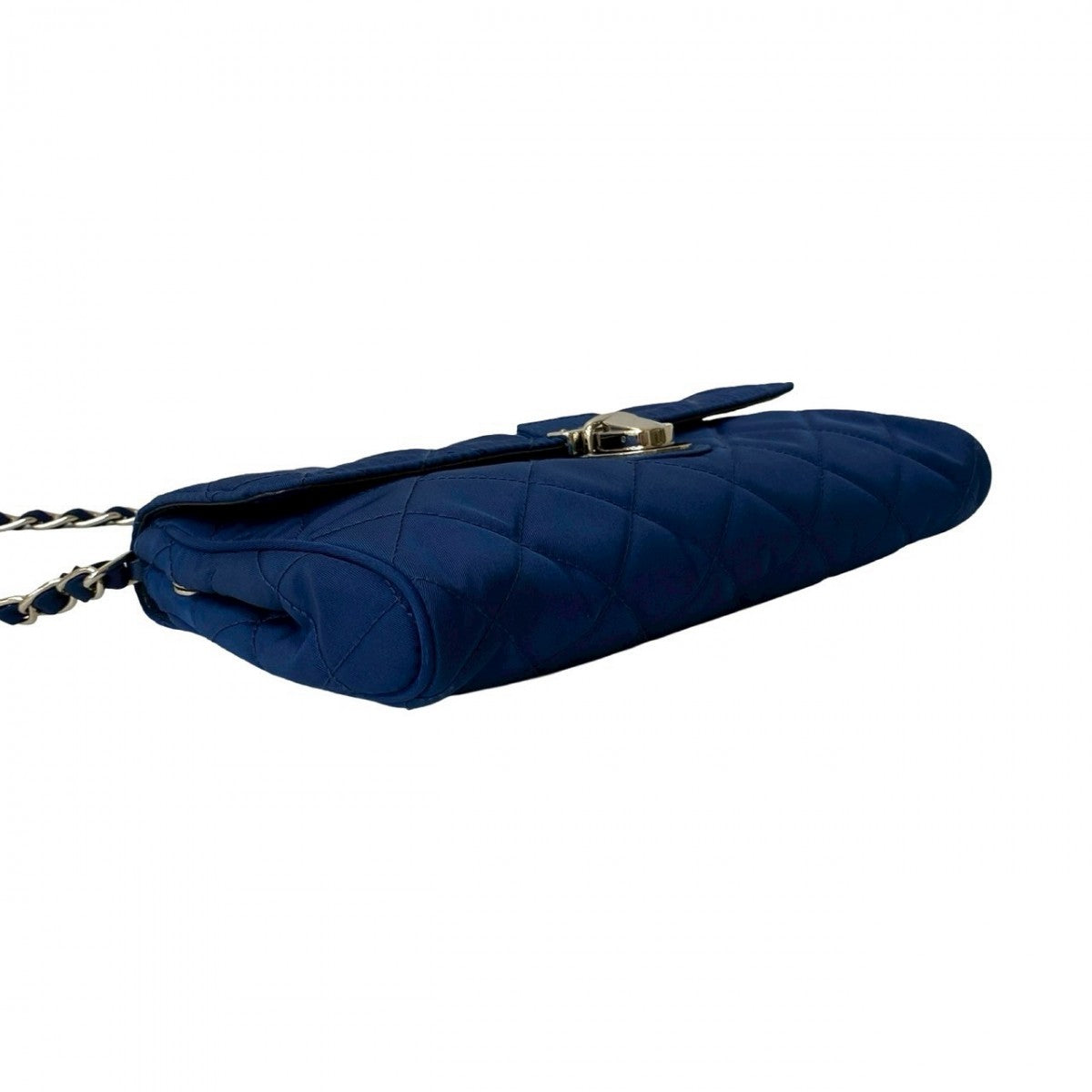 PRADA Shoulder Bag Nylon, Leather blue logo Metal Women Used Authentic