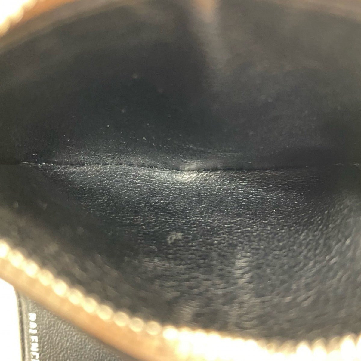 BALENCIAGA Tri-fold wallet leather beige Balenciaga logo embossed Women Used Authentic