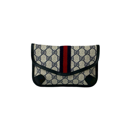 GUCCI Pouch leather Navy Sherry line