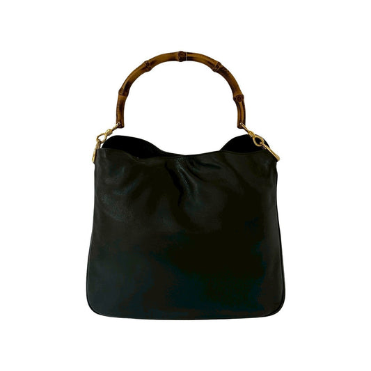 GUCCI Handbag leather black Bamboo