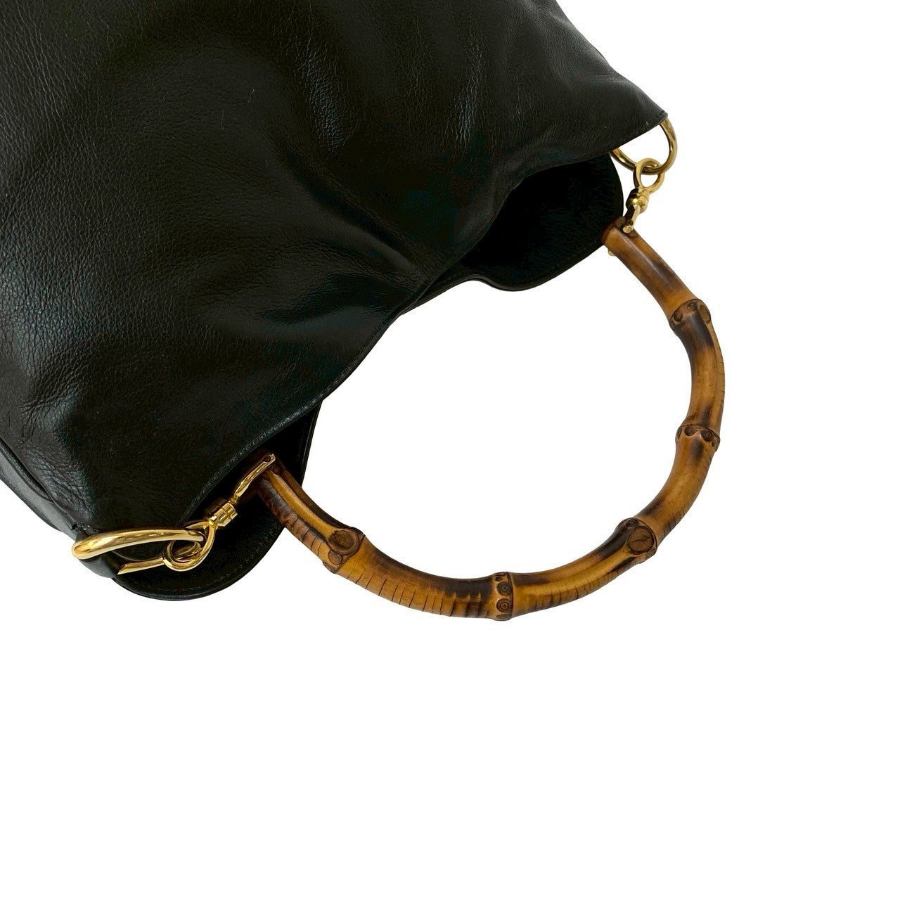 GUCCI Handbag leather black Bamboo