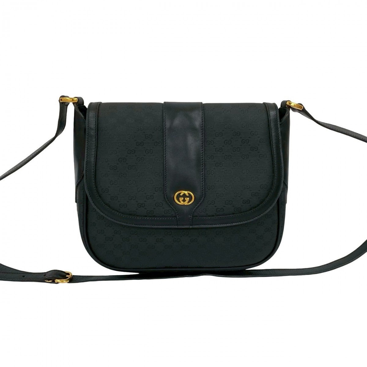 GUCCI Shoulder Bag Leather, PVC black Micro GG Women Used Authentic