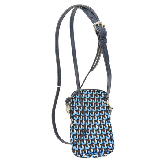 PRADA Shoulder Bag Nylon Navy logoMetal Women Used Authentic