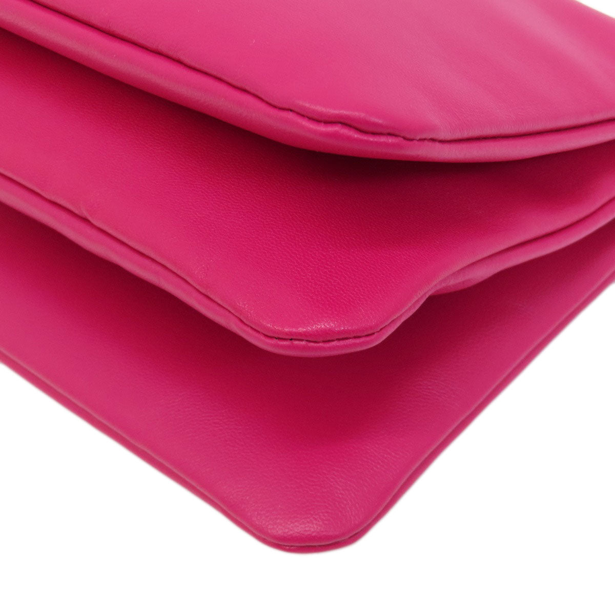 CELINE Shoulder Bag Calfskin pink trio Women Used Authentic