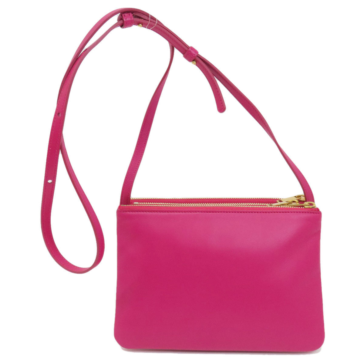 CELINE Shoulder Bag Calfskin pink trio Women Used Authentic