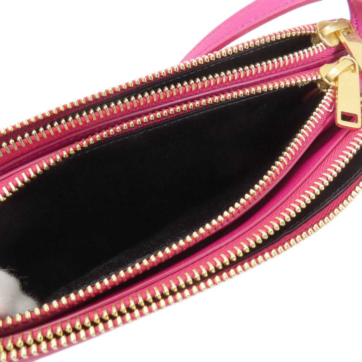 CELINE Shoulder Bag Calfskin pink trio Women Used Authentic