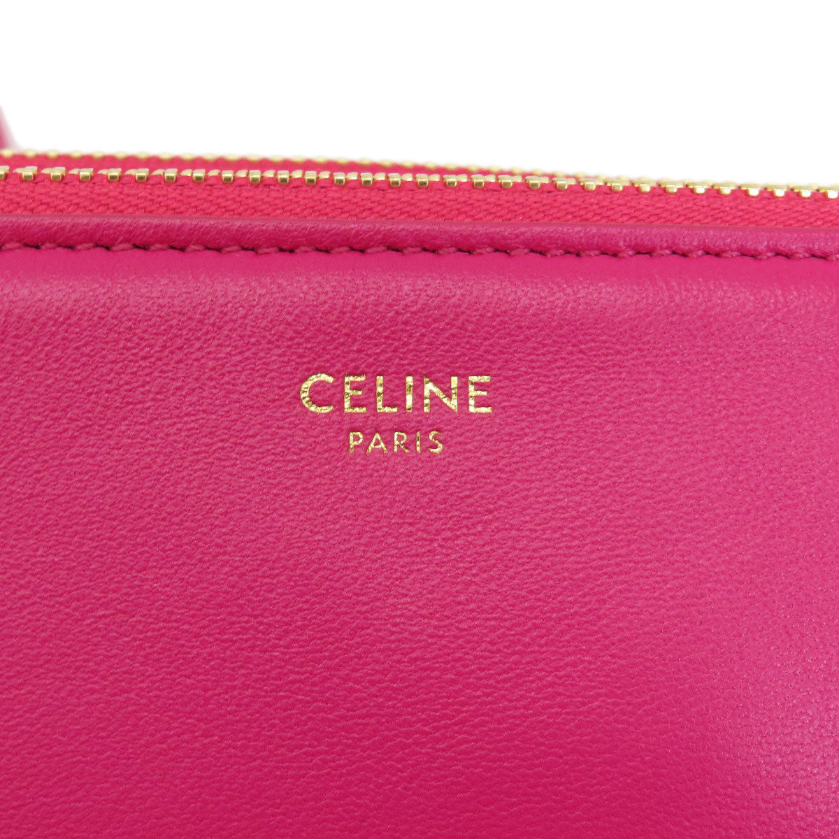 CELINE Shoulder Bag Calfskin pink trio Women Used Authentic