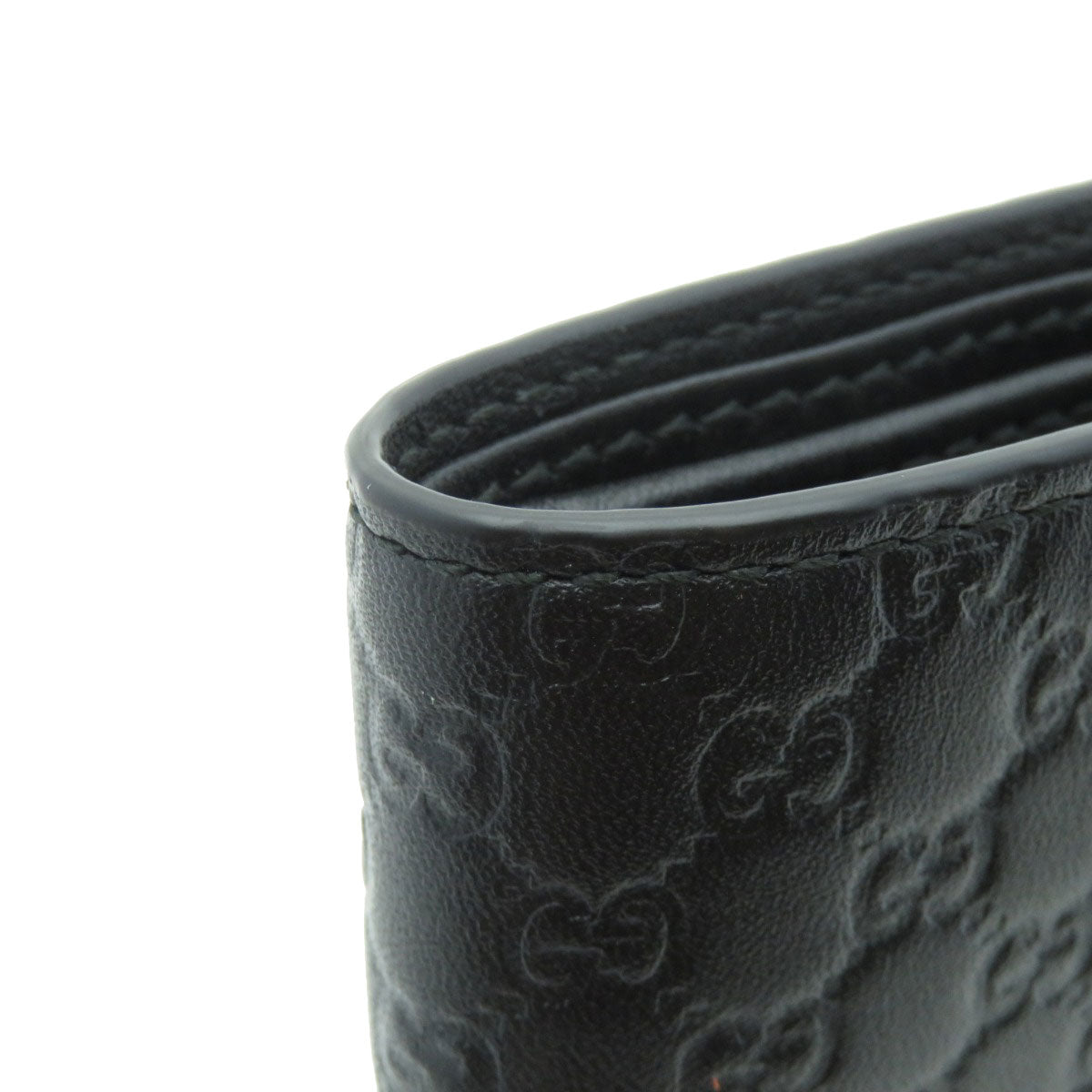 GUCCI Bifold Wallet 150413 Calfskin black GG Signature Microsima Outlet Women Used Authentic
