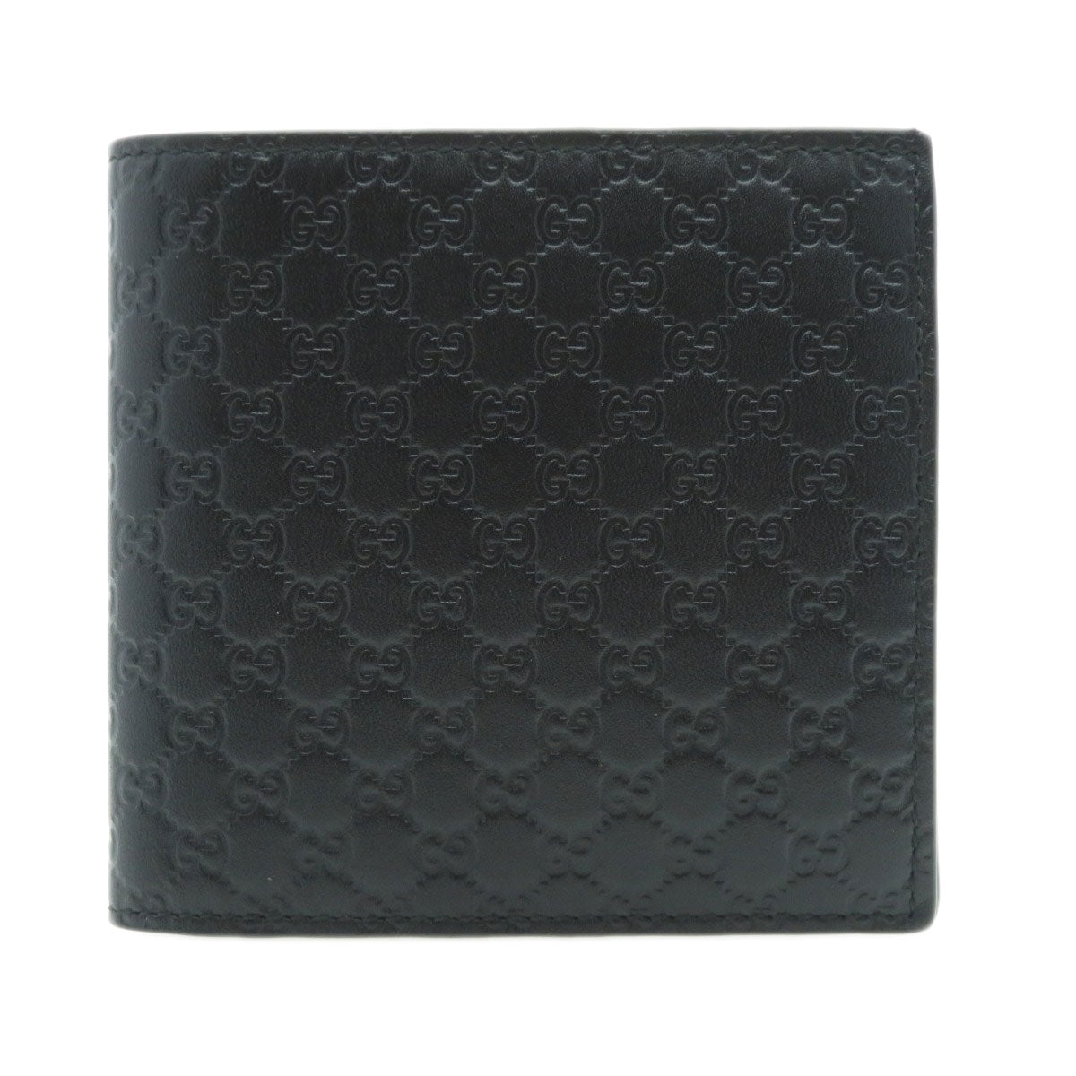GUCCI Bifold Wallet 150413 Calfskin black GG Signature Microsima Outlet Women Used Authentic