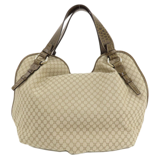 CELINE Tote Bag canvas beige Macadam Pattern Women Used Authentic