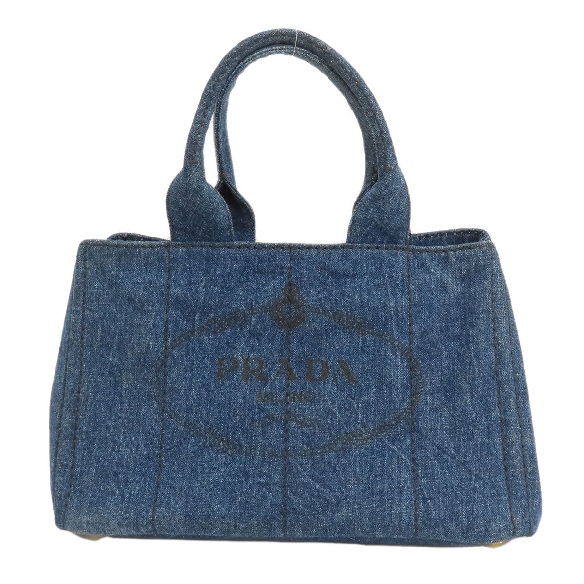PRADA Tote Bag B1877B denim blue Canapa – My True Luxe