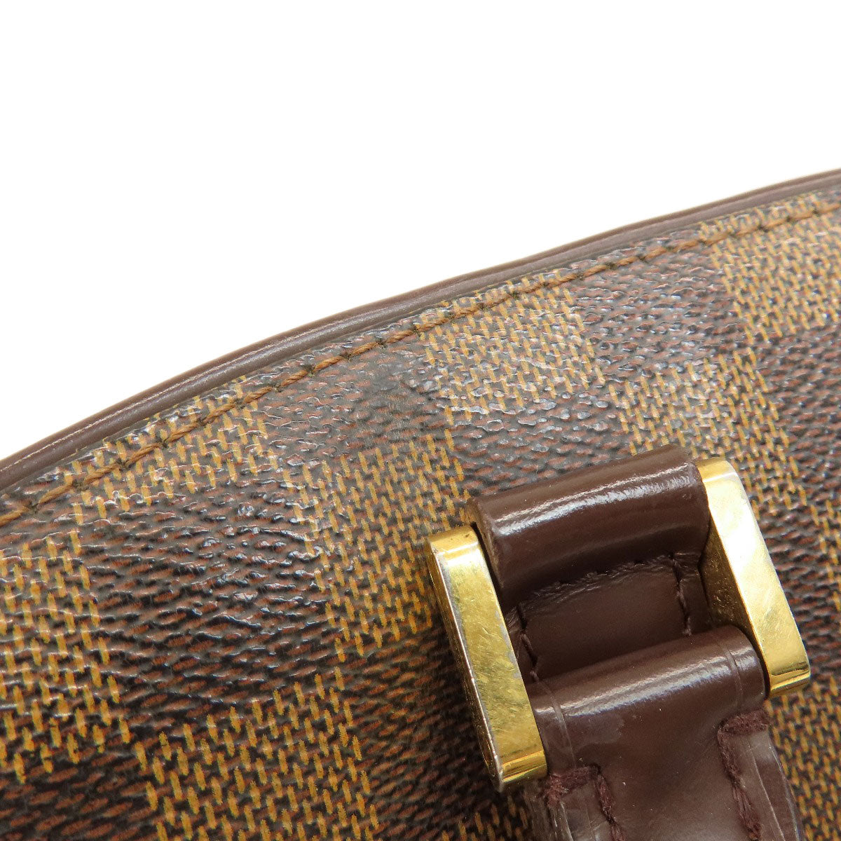 LOUIS VUITTON Handbag N51282 Damier canvas Brown Saria Horizontal Damier Ebene Women Used Authentic