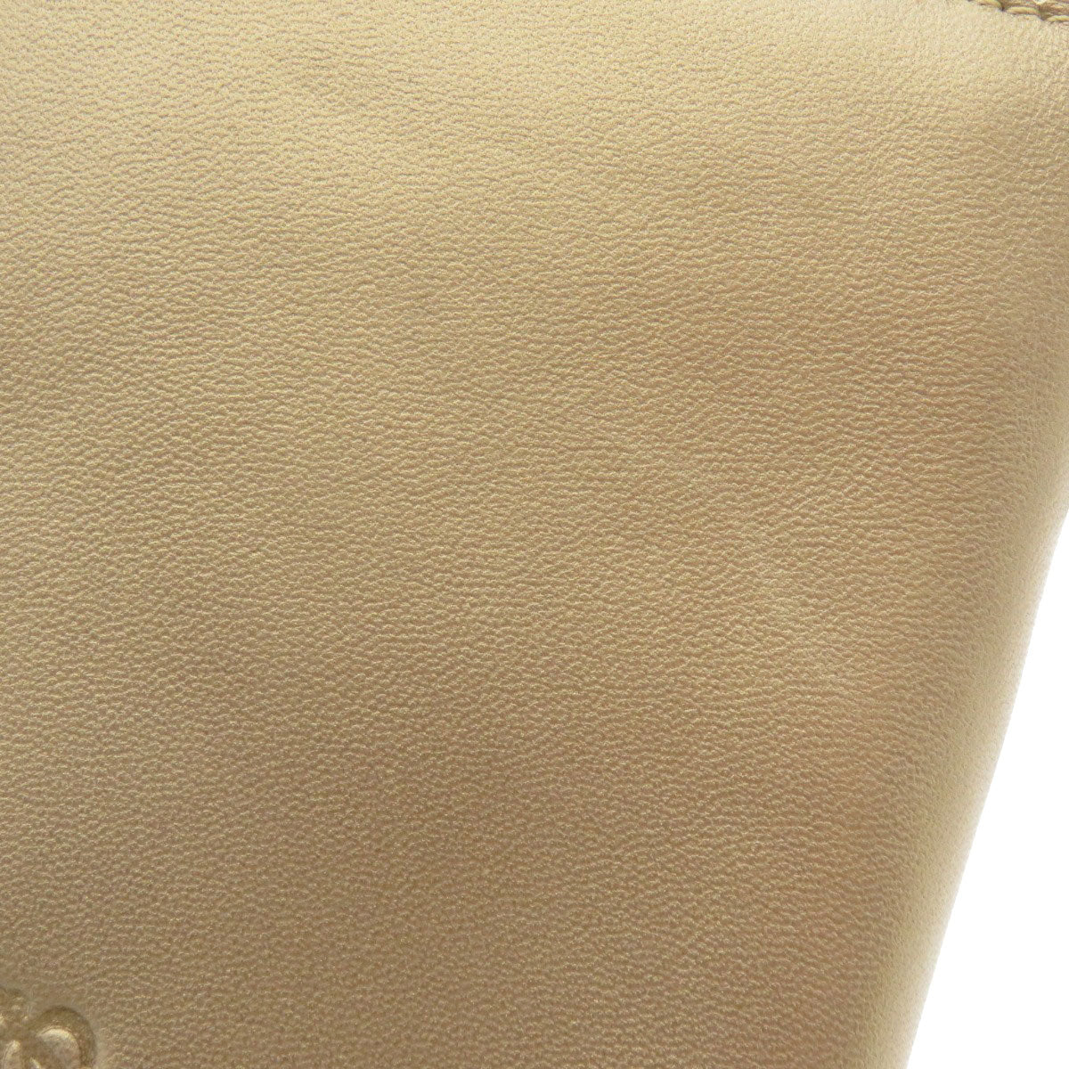 LOEWE Long Wallet Purse lambskin gold anagram Women Used Authentic