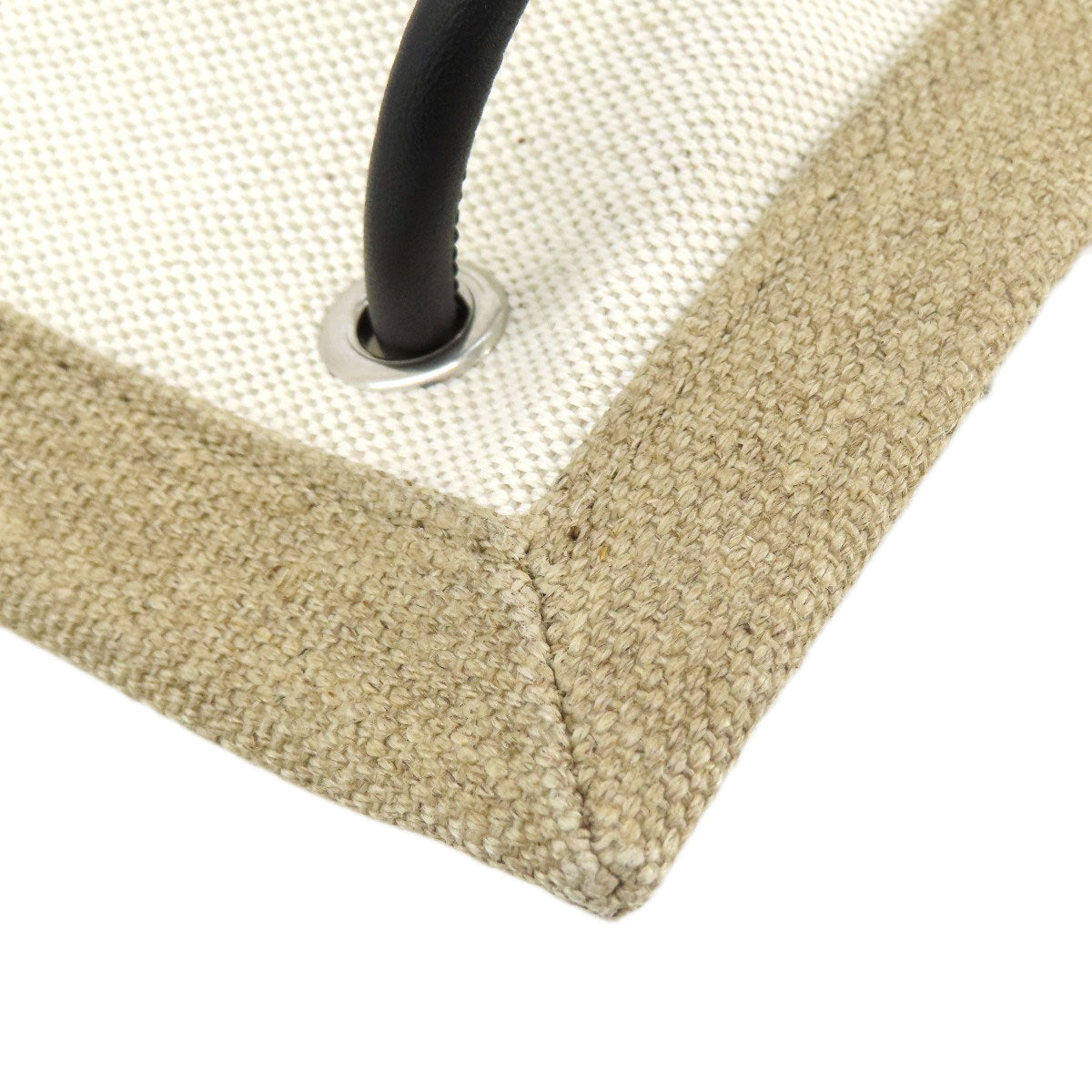 SAINT LAURENT Shoulder Bag canvas beige University Flat 2WAY Women Used Authentic