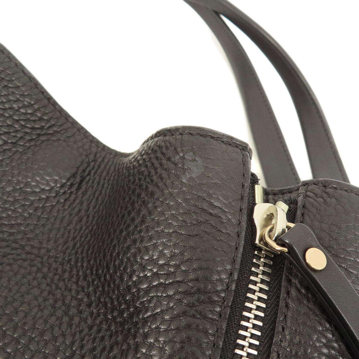 BURBERRY Tote Bag leather black logo Women Used Authentic