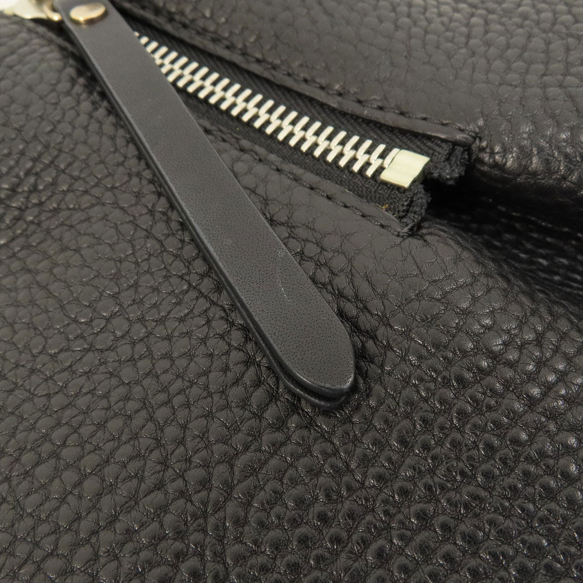 BURBERRY Tote Bag leather black logo Women Used Authentic