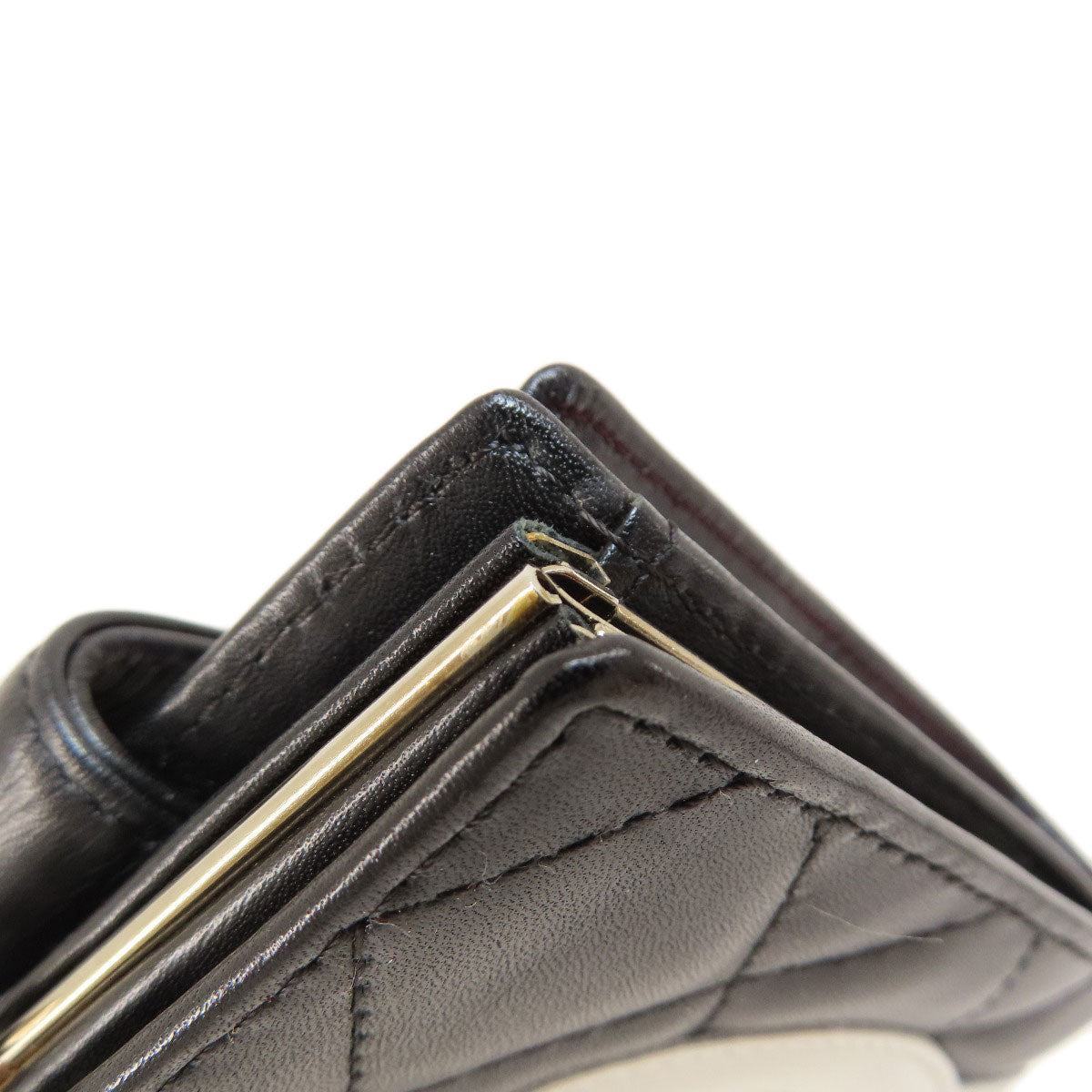 CHANEL Bifold Wallet Calfskin black Cambon Line SilverMetal