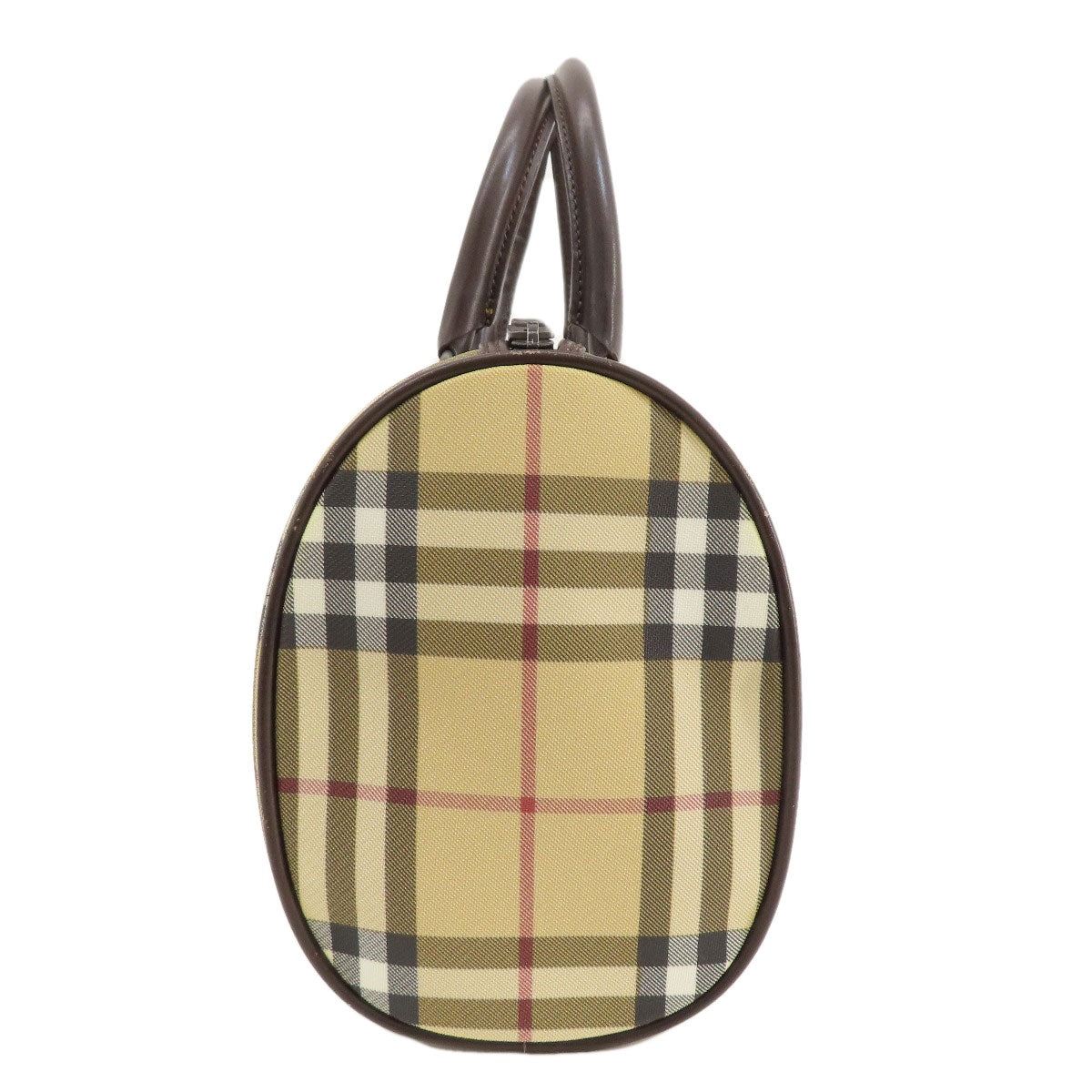 BURBERRY Handbag canvas beige Nova Check Women Used Authentic